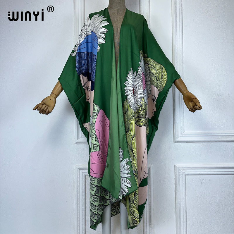 Kaftan Women Boho - Winyi boho impressão quimono sexy cardigan