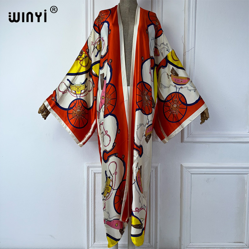 Kaftan Women Boho - WINYI Kimono Estampado Boho, Cardigã de
