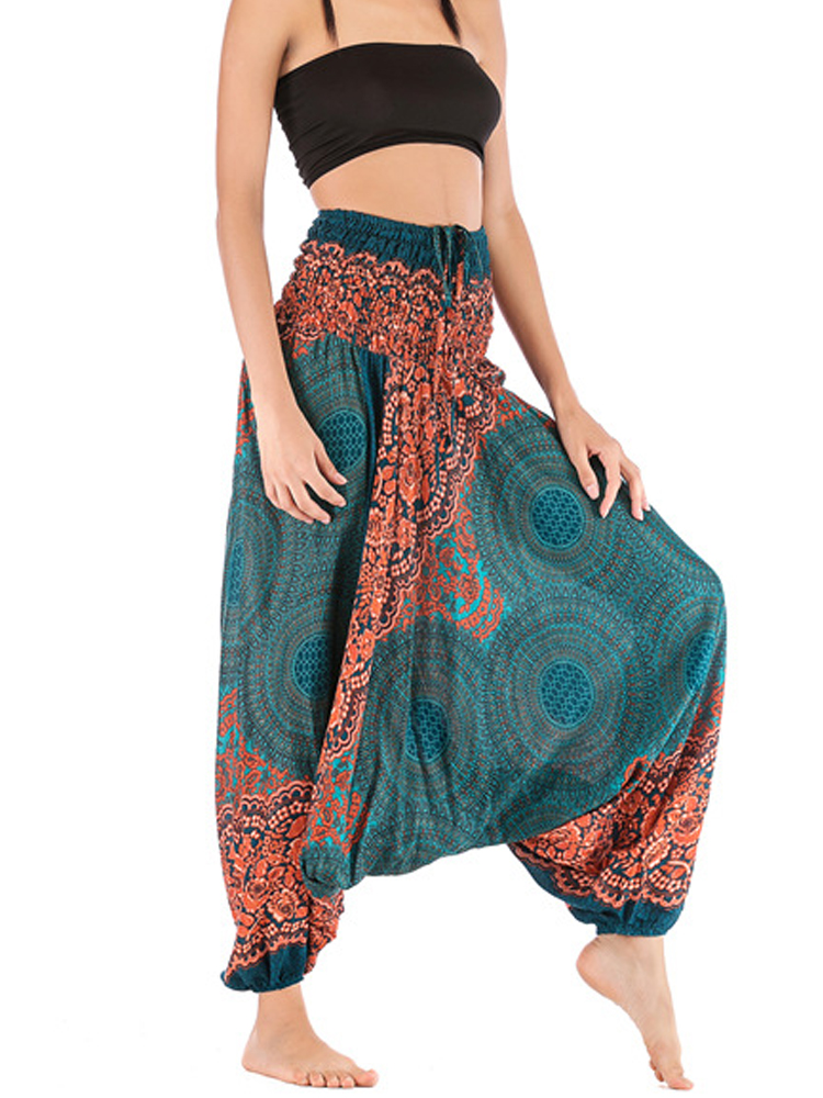 Ethnic Boho Fashion - Retro boho floral impressão casual feminino