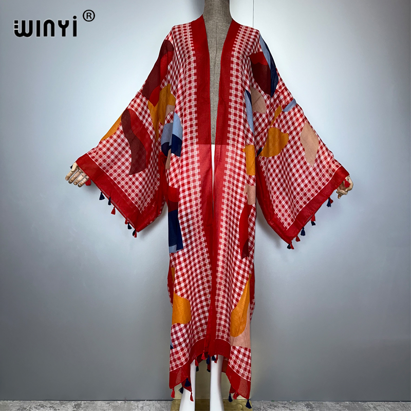 Kaftan Women Boho - Winyi roupa de verão quimono áfrica