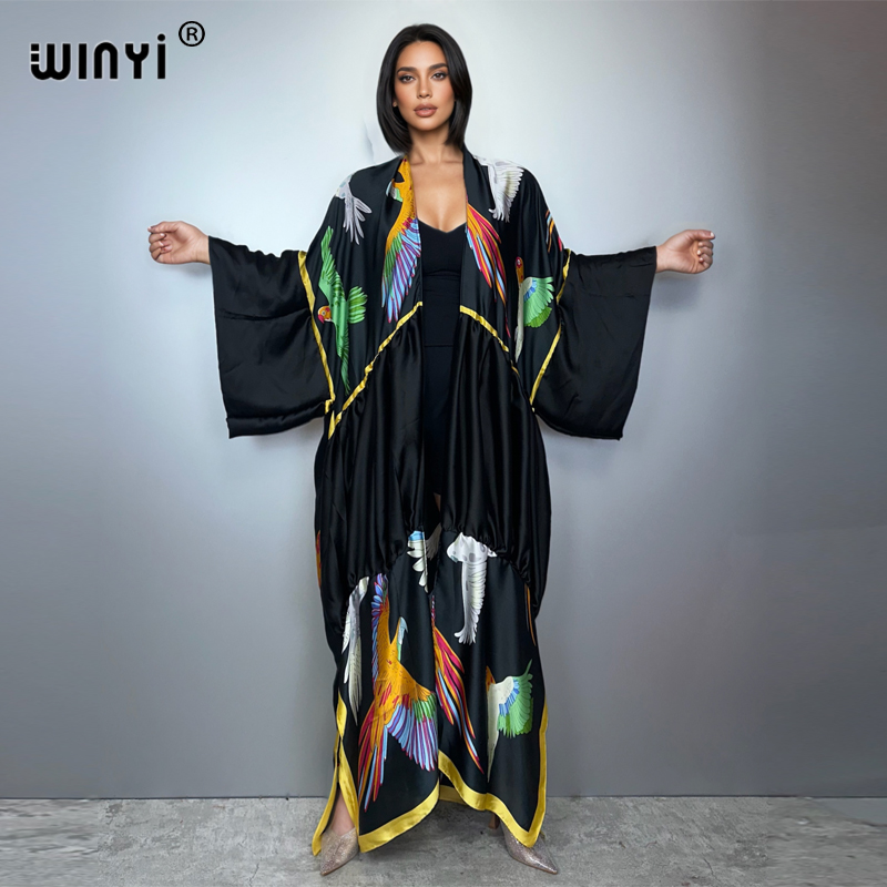 Kaftan Women Boho - Winyi impressão boho quimono maxi beach