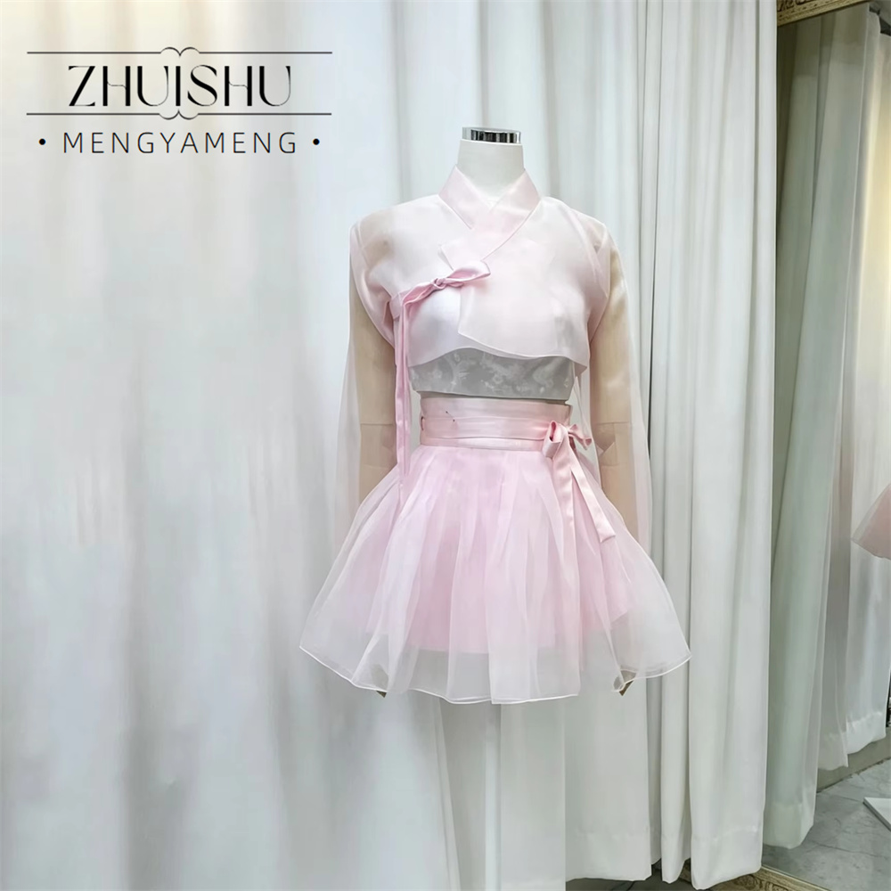 Hanbok Modern Set - ZHUISHU Vestido Hanbok Moderno Rosa, Conjunto