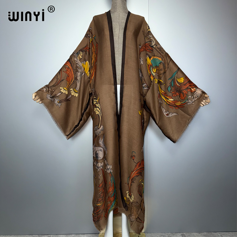 WINYI África Vestido Maxi Kimo - Kaftan Women Boho avaliação e preço