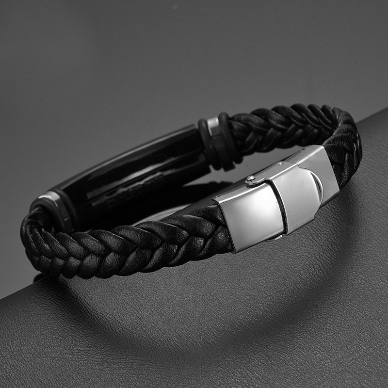 Pulseira de couro luxuosa masc - Ethnic Fashion Logo avaliação e preço