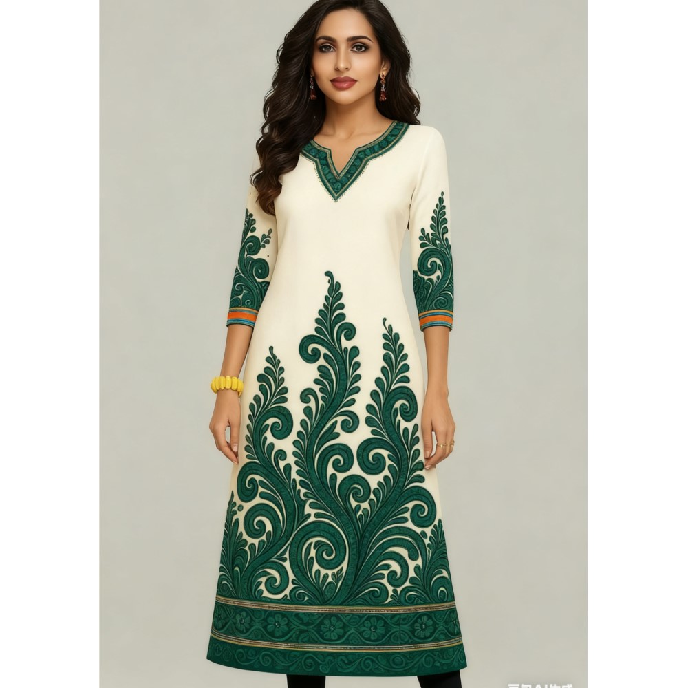 Muçulmano kurt flores moda fem - Ethnic Fashion Kurtis avaliação e preço
