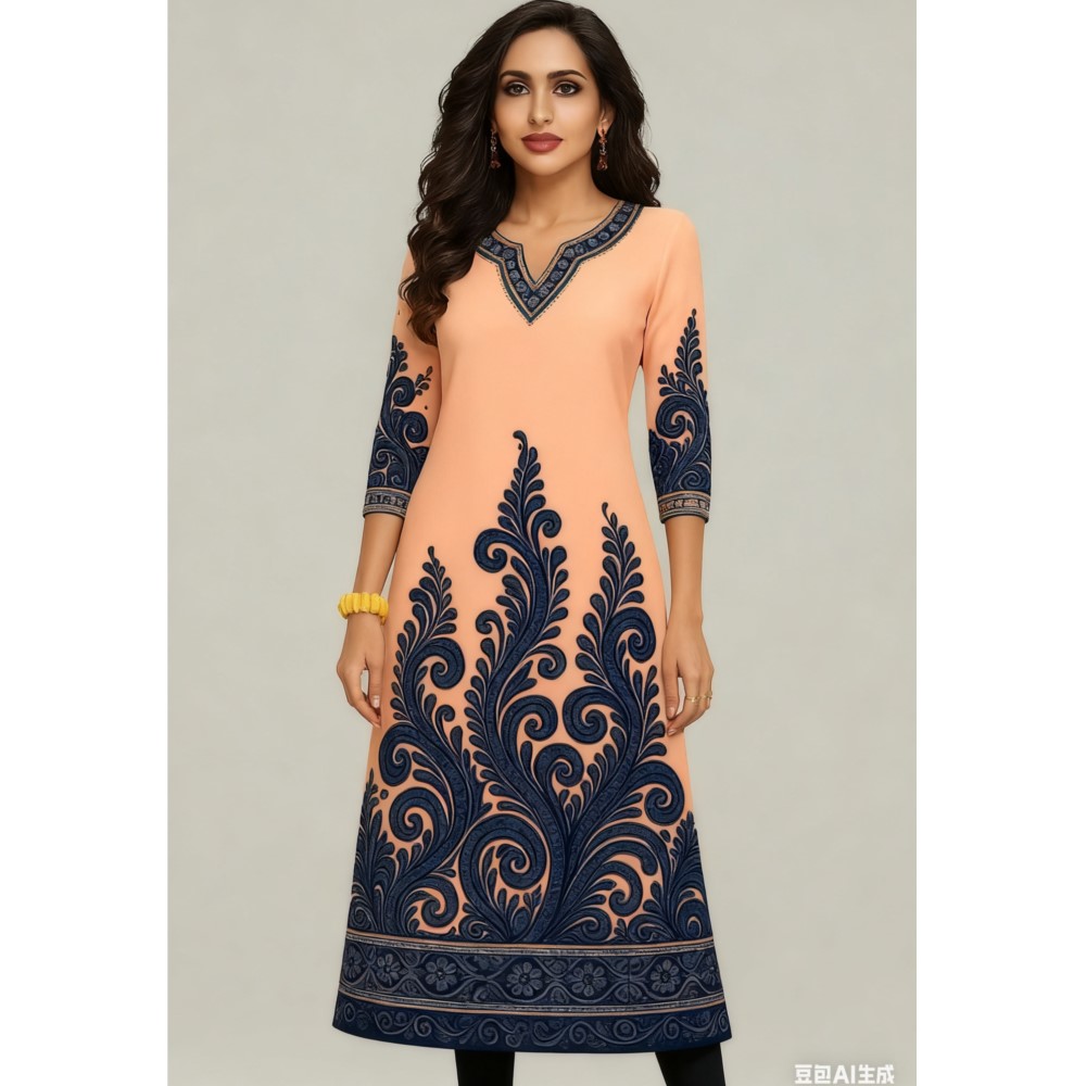 Muçulmano kurt flores moda fem - Ethnic Fashion Kurtis avaliação e preço